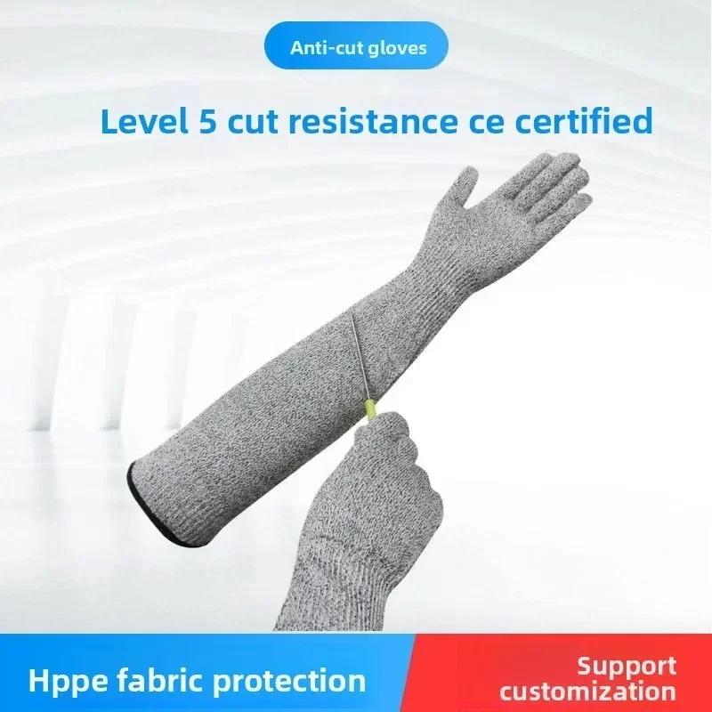 

1PCS Long Cuff Cut Resistant Gloves Anti-Scratch Abrasion Resistant Safety Work Gloves for Gardening Fishing Butchery