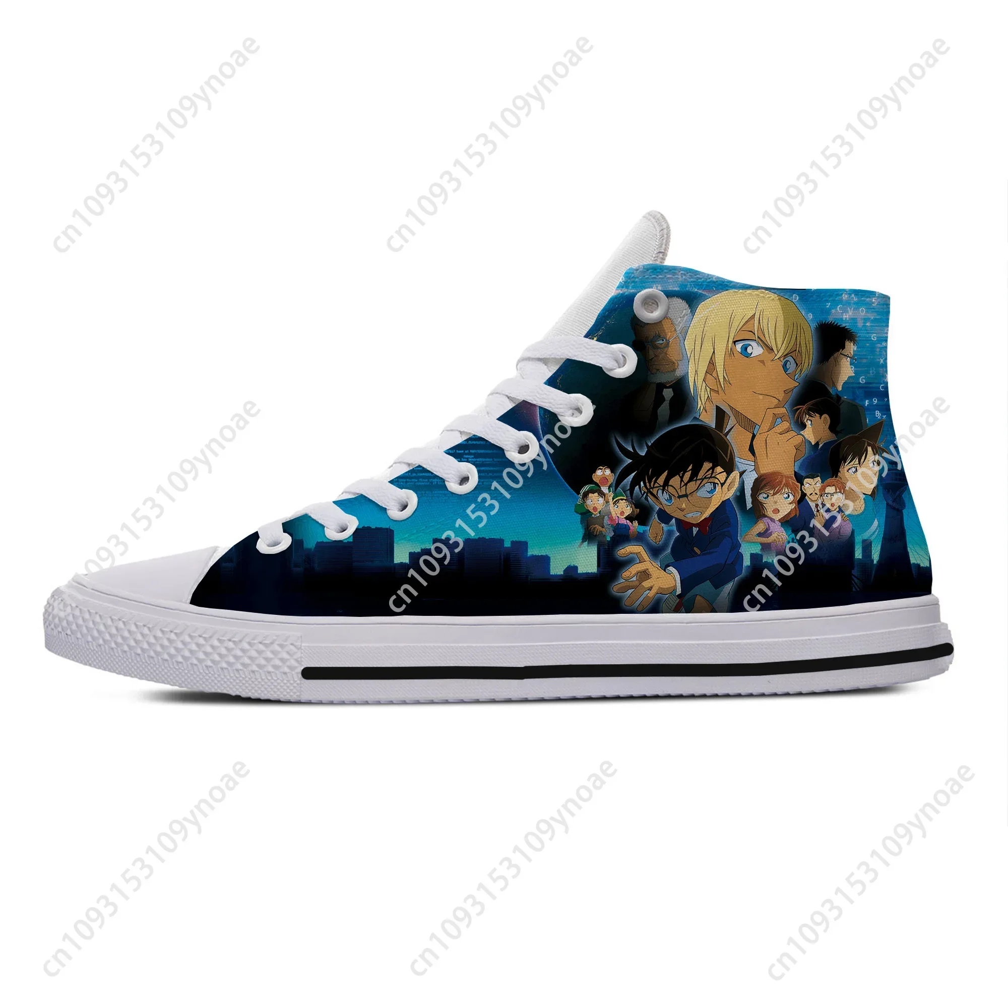 

Hot Cool Fashion Cartoon Harajuku Summer Sneakers Handiness Casual Shoes Mens Womens Anime Detective Conan High Top Board Shoes