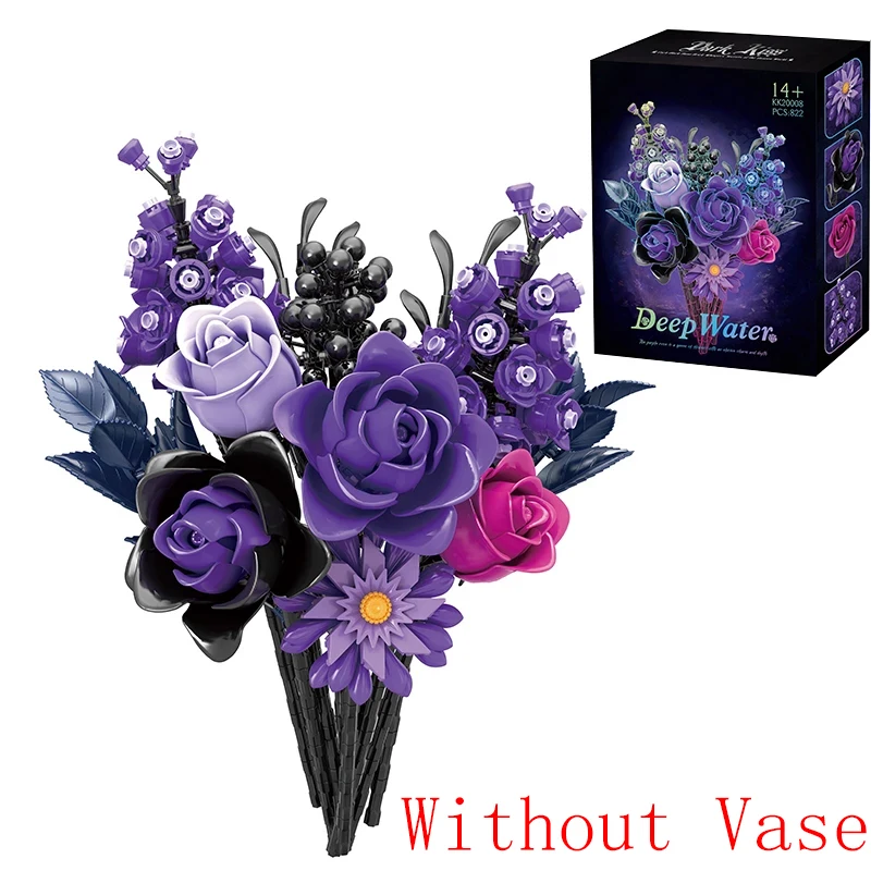 AMAZINGBLOKS 1009PCS Sonnenblumen Bausteine Blumenstrauß Vase Modell Bricks Set Idee Hause Dekoration Kinder Pädagogisches Spielzeug Urlaub Geschenke 3