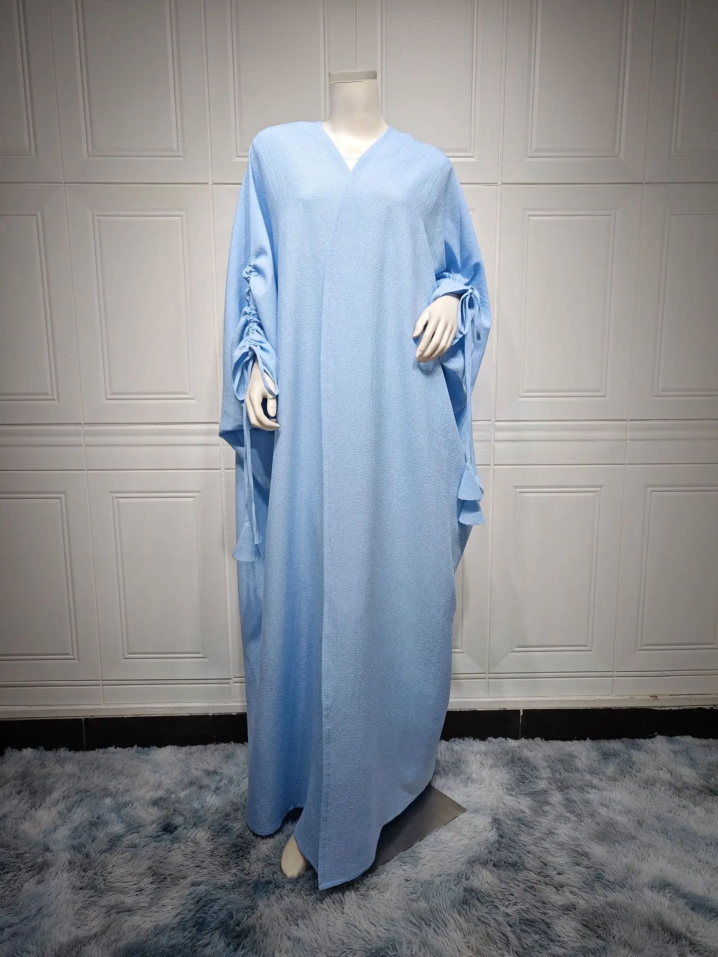 Muslim Open Front  Abaya Women Kaftan Batwing Sleeves Loose Maxi Length Ramadan Dress Women Abayas Jilbabs Outwear Cardigan Coat