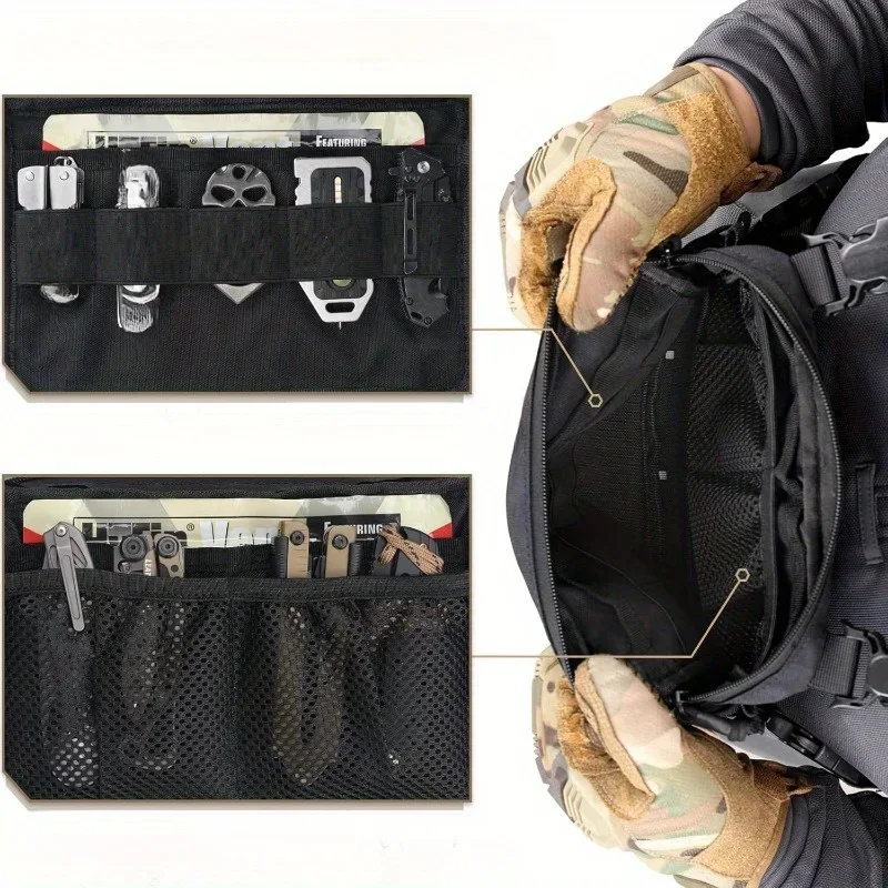 حقيبة ظهر تكتيكية للتعليق على الصدر، حقيبة صدر للجري، مع حلقة أمامية معلقة على الصدر، مناسبة للخارج