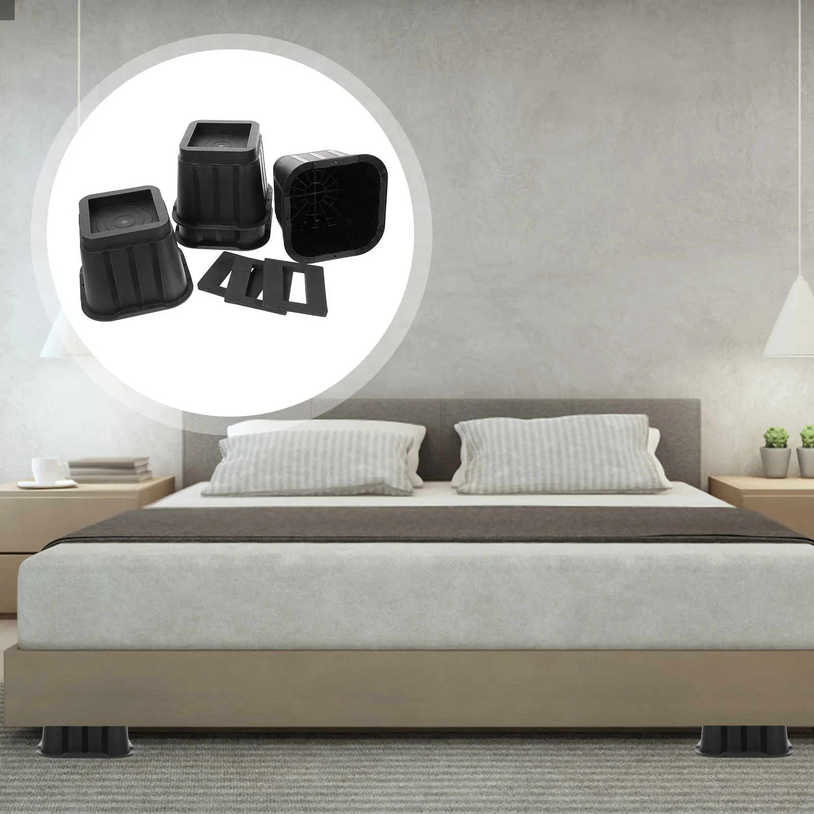 

4Sets Furniture Risers Furniture Feet Levelers Leg Pads for Bed Chair Sofa Hardwood Floor Protection Chair Leg Floor Protectors