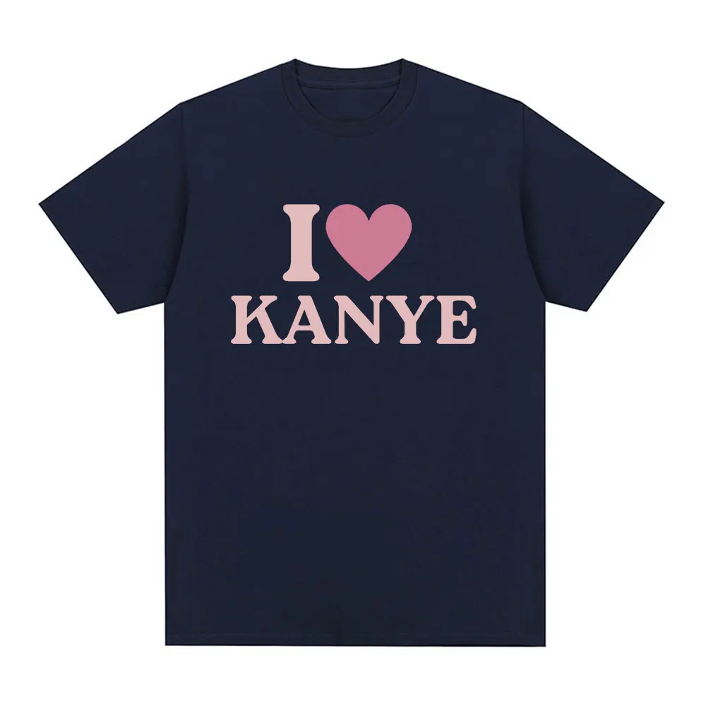 I Heart Kanye West Letter Print T-shirt Men Fashion Vintage Short Sleeve T-shirts Casual Cotton Soft Tee Shirt Streetwear Unisex