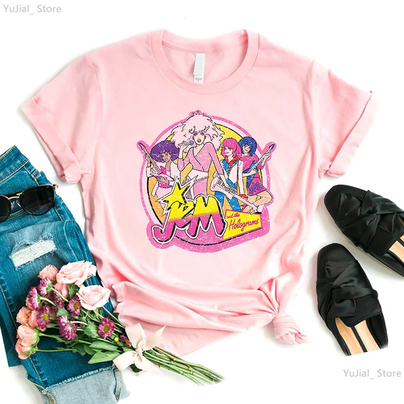 Jem And The Holograms T Shirt Summer womens Short Sleeve O-neck T-shirt Casual female Hip Hop tshirt graphic Tees Tops t-shirts