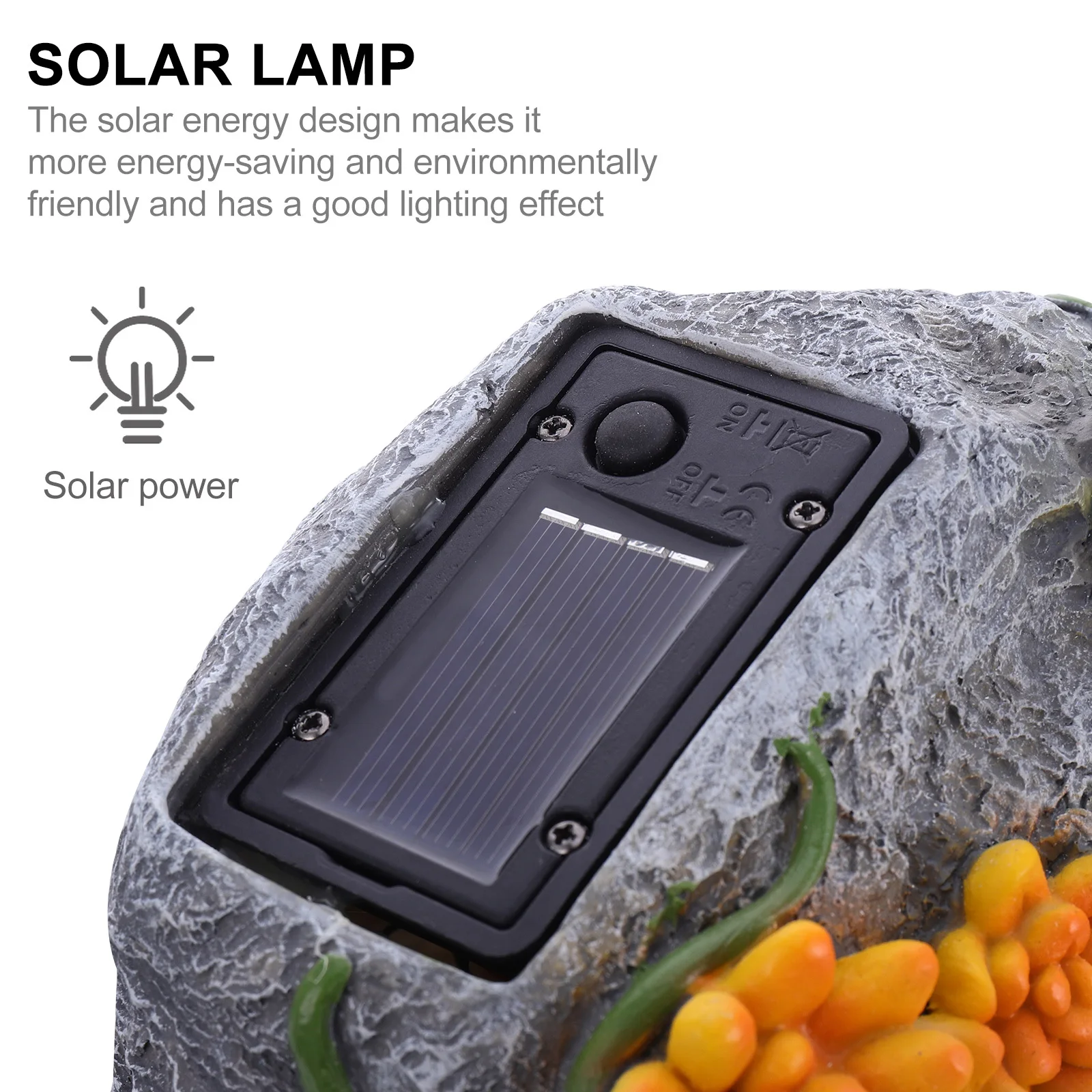 

1Pcs Solar Stone Lamp Resin Outdoor Garden Yard Decorative Lamp Solar Lawn Light Romantic Flower Courtyard Decor