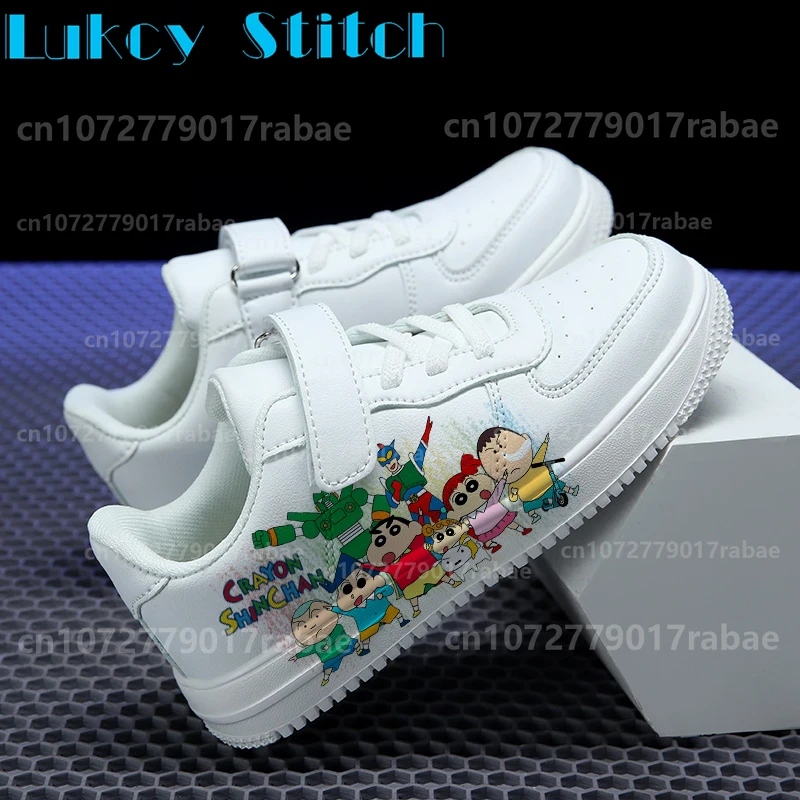 Nuevo superventas, zapatos con estampado de crayón Shin de dibujos animados para niños, niñas, jóvenes estudiantes, zapatos casuales de suela blanda, regalo de Navidad