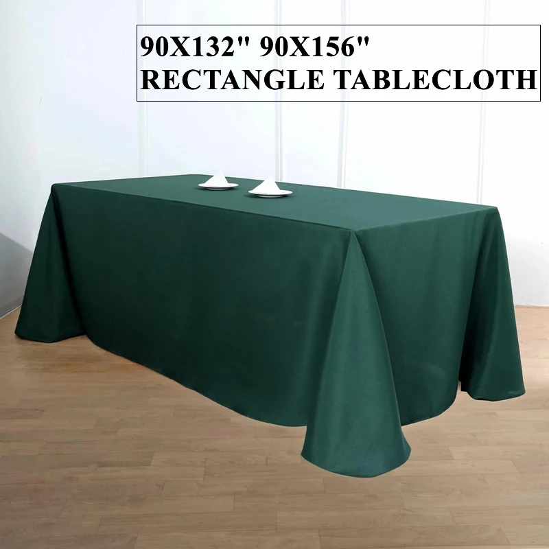 

90x132" Rectangle Poly Table Cloth Banquet Tablecloth For Wedding Event Christmas Hotel Decoration