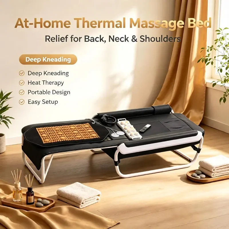 Commercial Foldable Far Jade Heated Thermal Massage Bed Relax Home Health Care POP