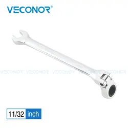 1pc 11/32 Inch Imperial Size Ratchet Wrench Spanner Flexible Head Universal Hand Tools Car Repair Tool