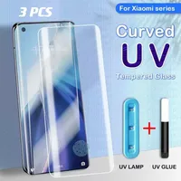 UV Tempered Glass For Xiaomi Mi 12 12X 11 10 Ultra Pro Screen Protector On Xiaomi Mi Note 10 Lite MIX 4 CC9 Pro Full Glue Film