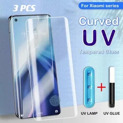 UV Tempered Glass For Xiaomi Mi 12 12X 11 10 Ultra Pro Screen Protector On Xiaomi Mi Note 10 Lite MIX 4 CC9 Pro Full Glue Film