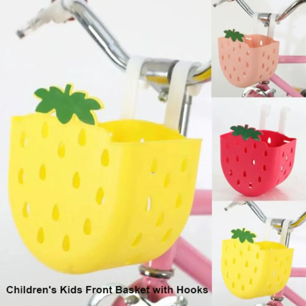 Multicolors Children's Kids Front Basket with Hooks Plastic Scooter Balance Handlebar Basket 18*14*23cm Bike Carrier Bag