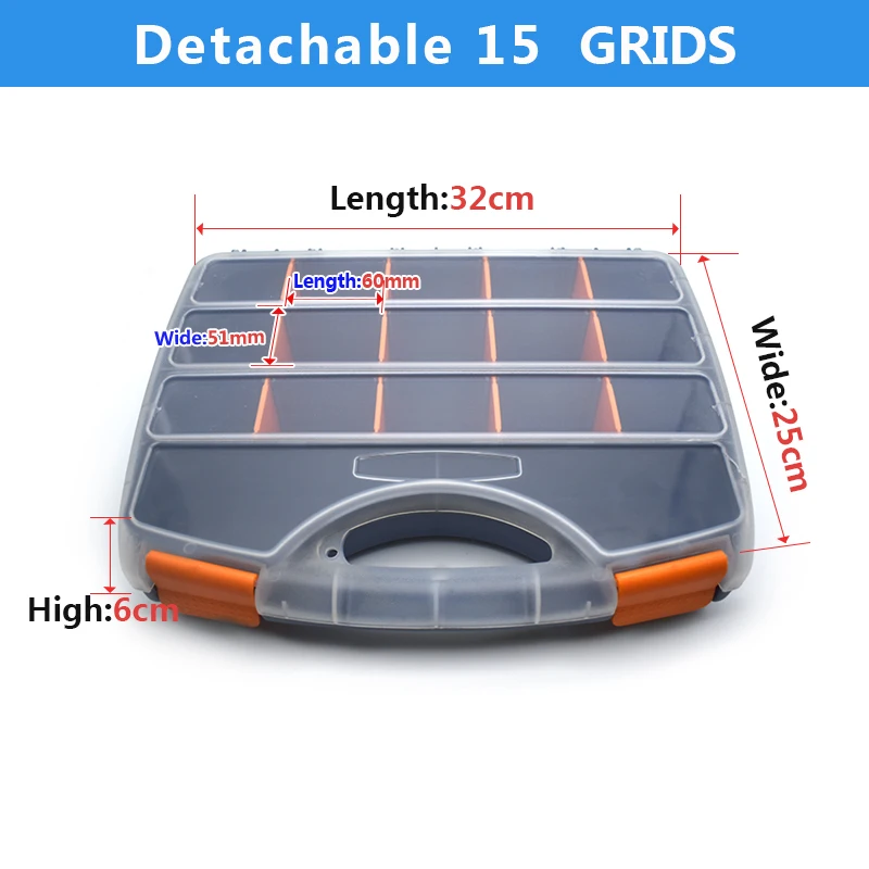 2-24 Grids Screw Box Container Organizer Plastic Transparent Compartment Adjustable Storage Box For Jewelry Button Hardware Tool