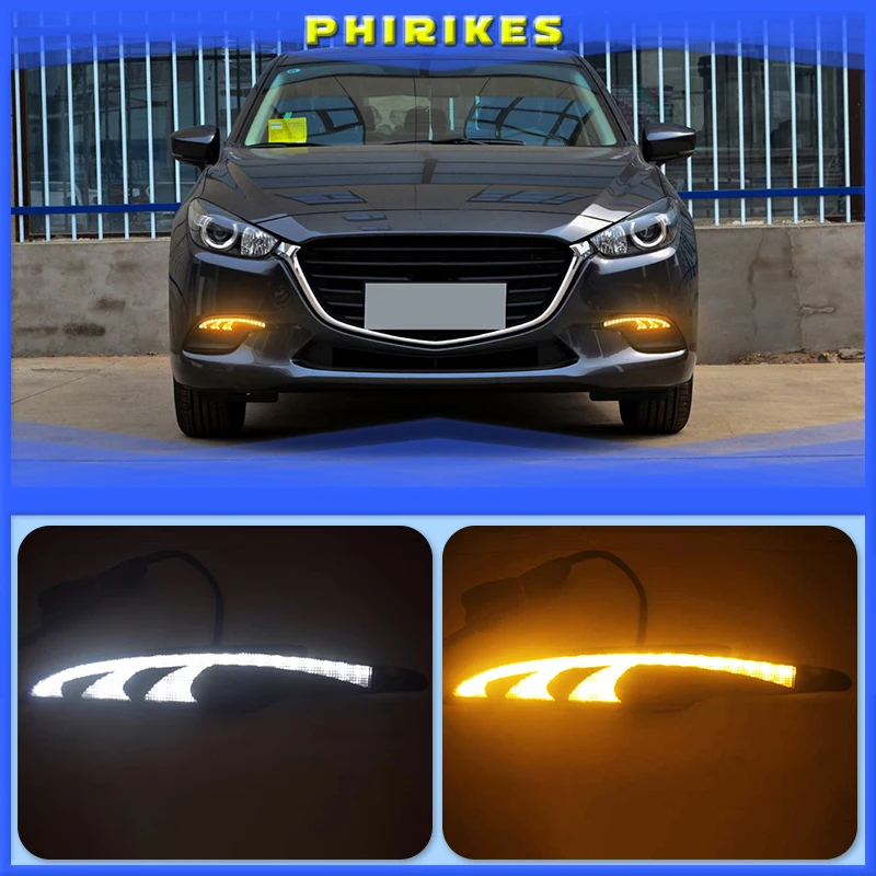 

for Mazda 3 Mazda3 Axela 2017 2018 Driving DRL with turn signal Daytime Running Light fog lamp Relay 12V Daylight car styling