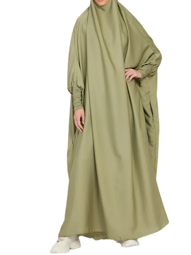 Ramadan Long Khimar Muslim One Piece Jilbab Dress Abaya Women Prayer Garment Saudi Arabic Prayer Dress Robe Burka Eid Niqab 2024