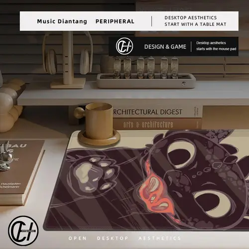 Imagen 2 del producto Alfombrilla de ratón grande sin dientes para ordenador, alfombrillas de goma Natural antideslizantes para teclado HD, Accesorios de escritorio para oficina