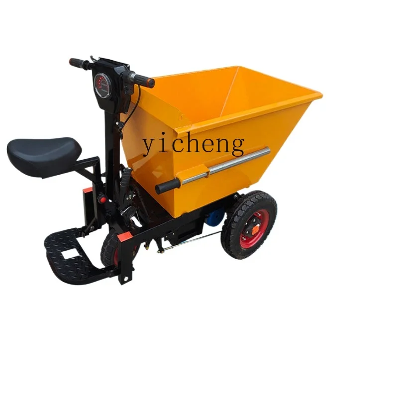 

TQH electric hand push construction site gray bucket car construction engineering electric bucket construction electric tricycle