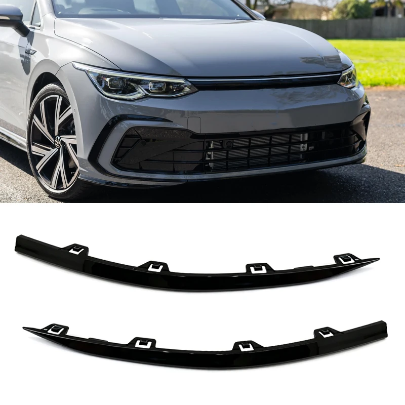 Car Accessories For Volkswagen Golf 8 Rline Fog Light Frame Front Bumper Deflector Decorative Strip Air Deflector Valance Trim