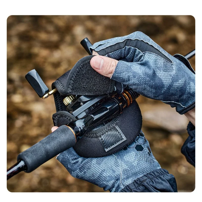 Fishing Spinning Reel Protective Cover Water-Resistant Lure Bag with Thickened Spinning Reel Compartments & Drop-Proof Design​