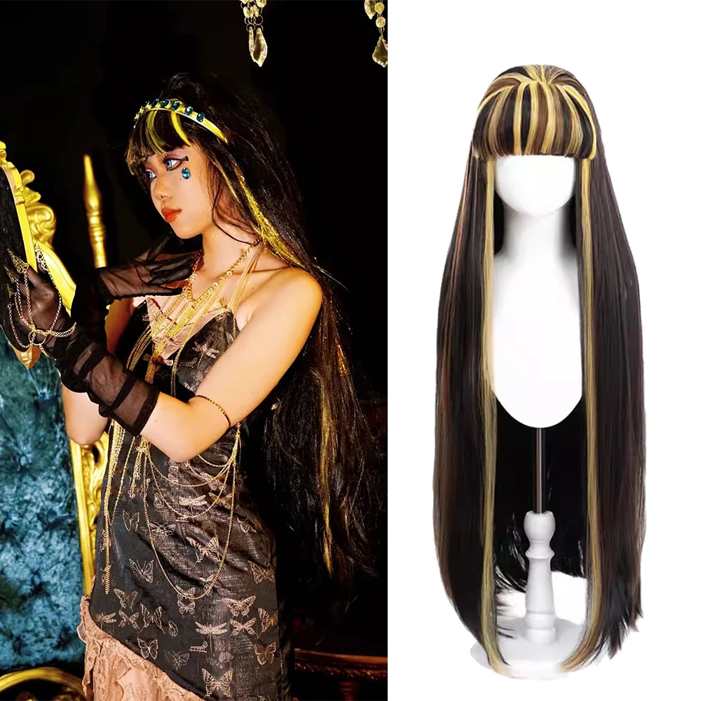 Anime Monster High Cleo De Nile Cosplay Wig Long Hair Props Movie Woman Role Play Performance Halloween Christmas Carnival