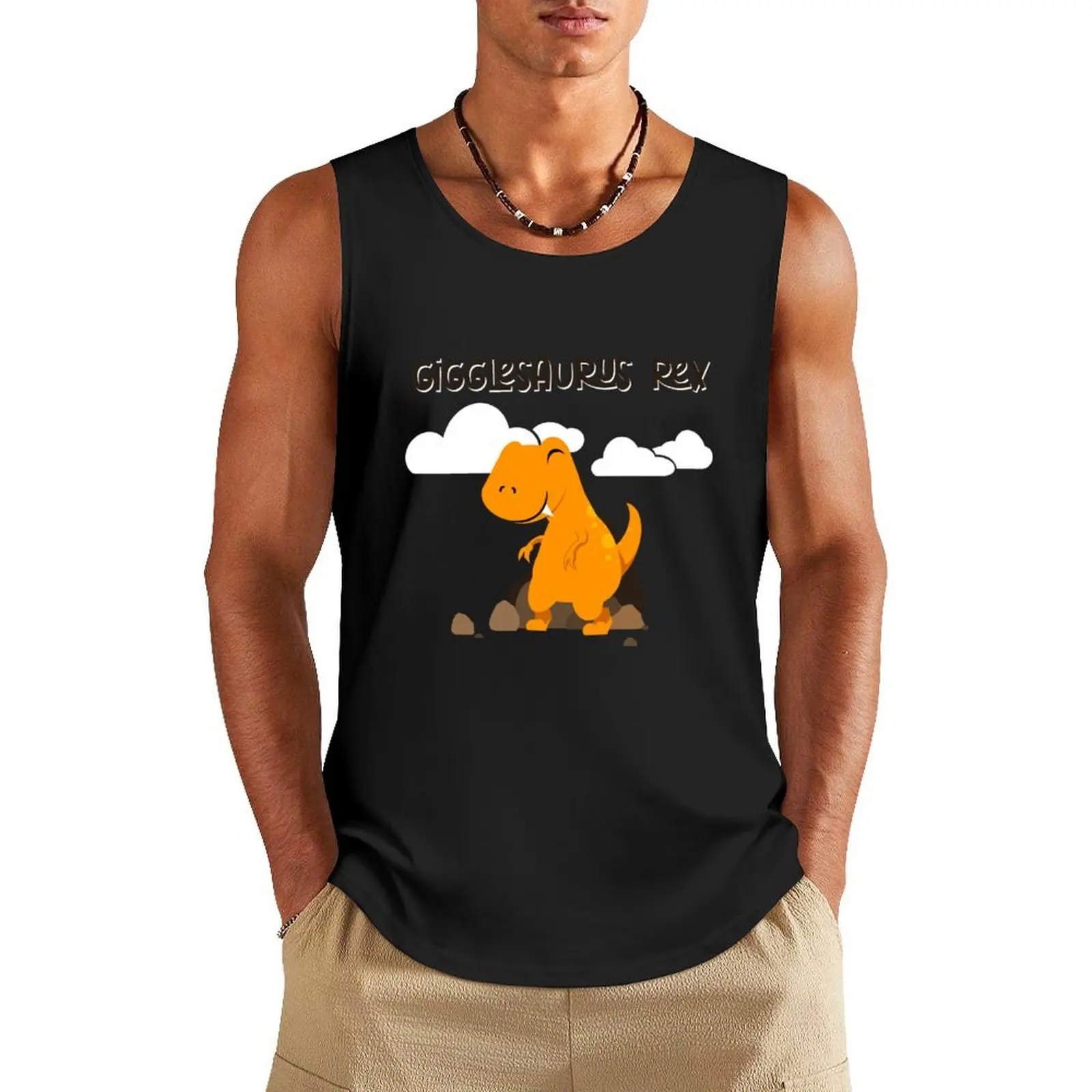 

Gigglesaurus Rex - cute kids dinosaur Tank Top Clothing summer Men's tops vest for men