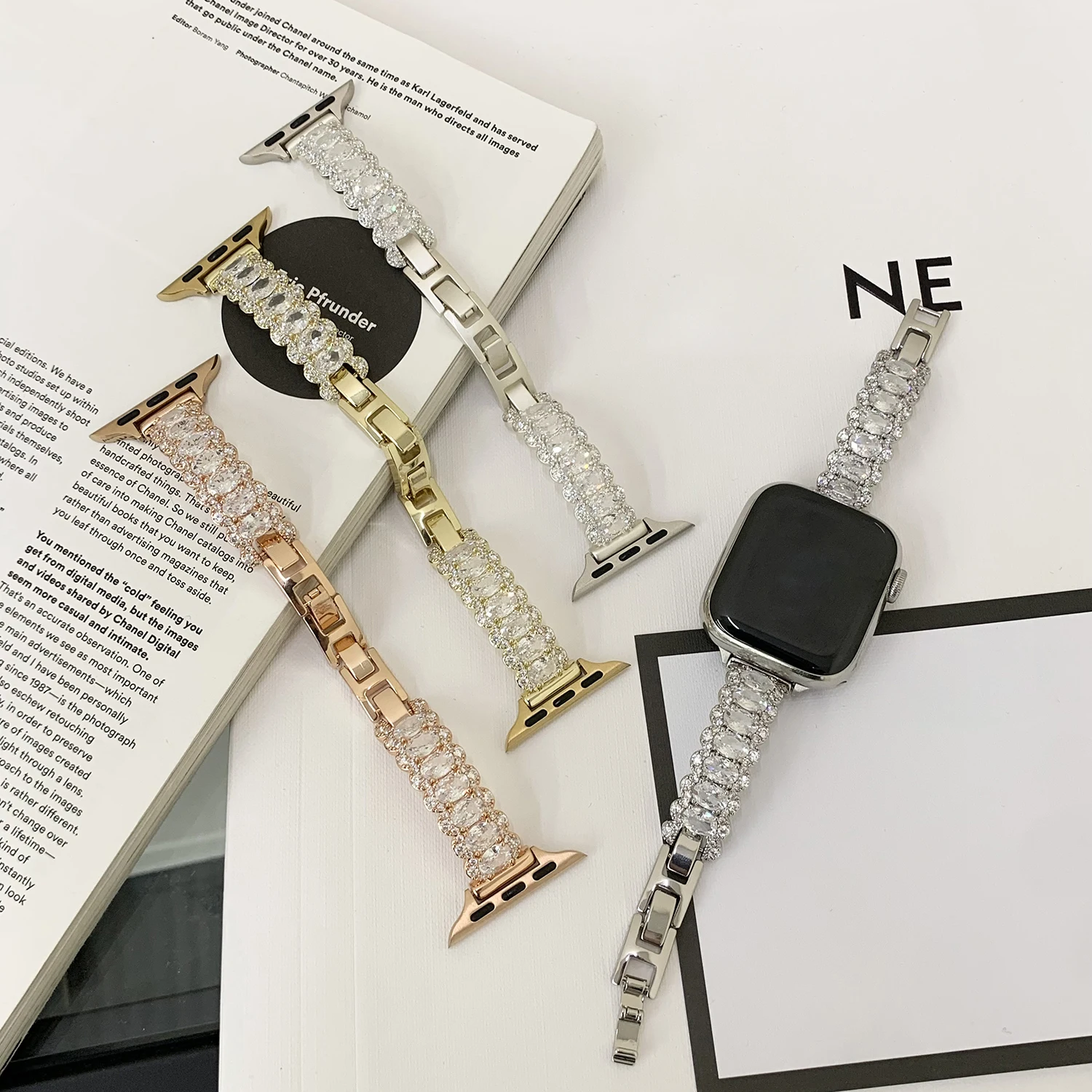 

Light luxury full diamond metal strap for Apple Watch 38/40/41-49mm luxurious temperament women's strap for iwatch Ultra S11 10