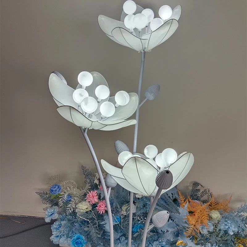 Plly moderne Blume Hochzeit Lichter festliche atmos phä rische Licht für Party Bühne Straße führen Hintergrund dekoration