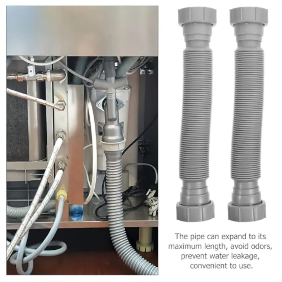 2 шт. гибкая сливная труба, расширяемый шланг, регулируемый гибкий удлинитель шланга, сливная труба для раковины, умывальник для ванной комнаты, Т-ловушка для кухни