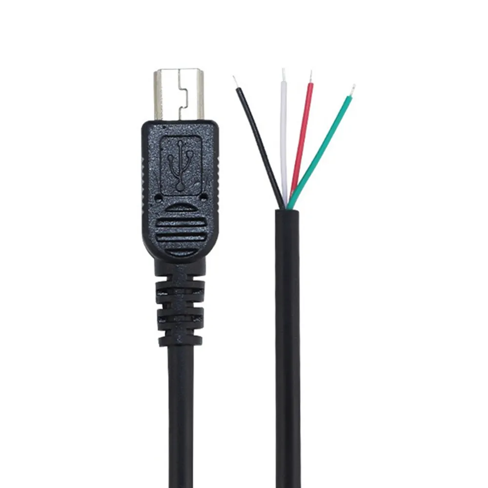 Mini USB Male Pigtail Power Data Cable 5V 3A Mini-B Plug to 4 Pin (2 pin) Bare Wire Open End Connector Charge Cord 22AWG