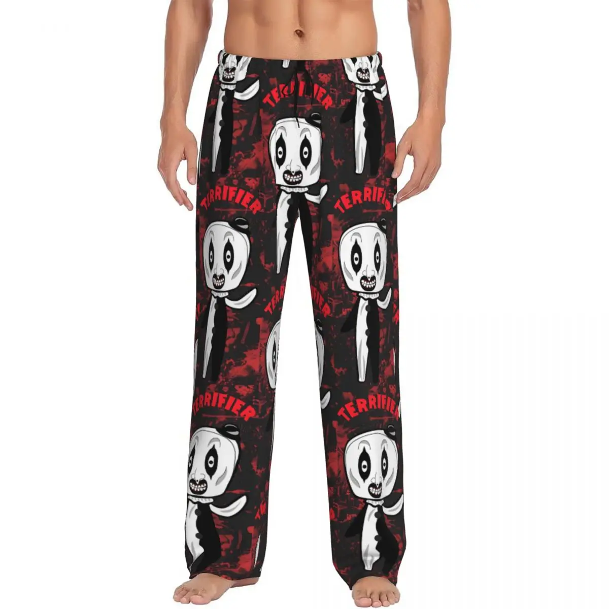 

Custom T-Terrifiers Pajama Pants Men Halloween Horror Movie Lounge Sleep Drawstring Sleepwear Bottoms with Pockets