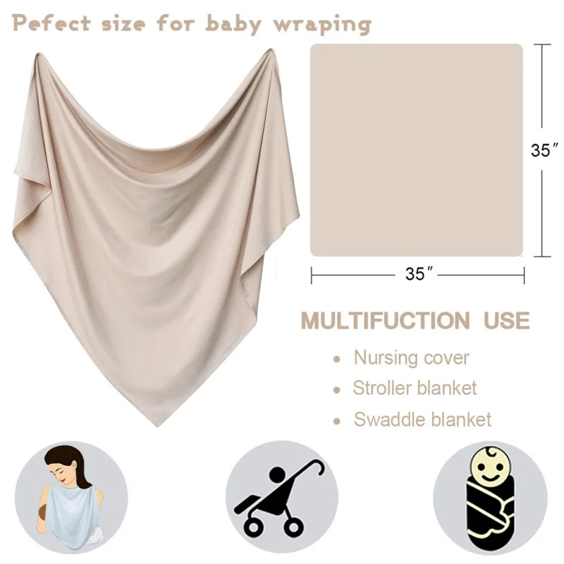 Newborn Swaddle Blanket And Hat Set Boys Girls Jersey Knit Baby Swaddle Wrap Photography Props