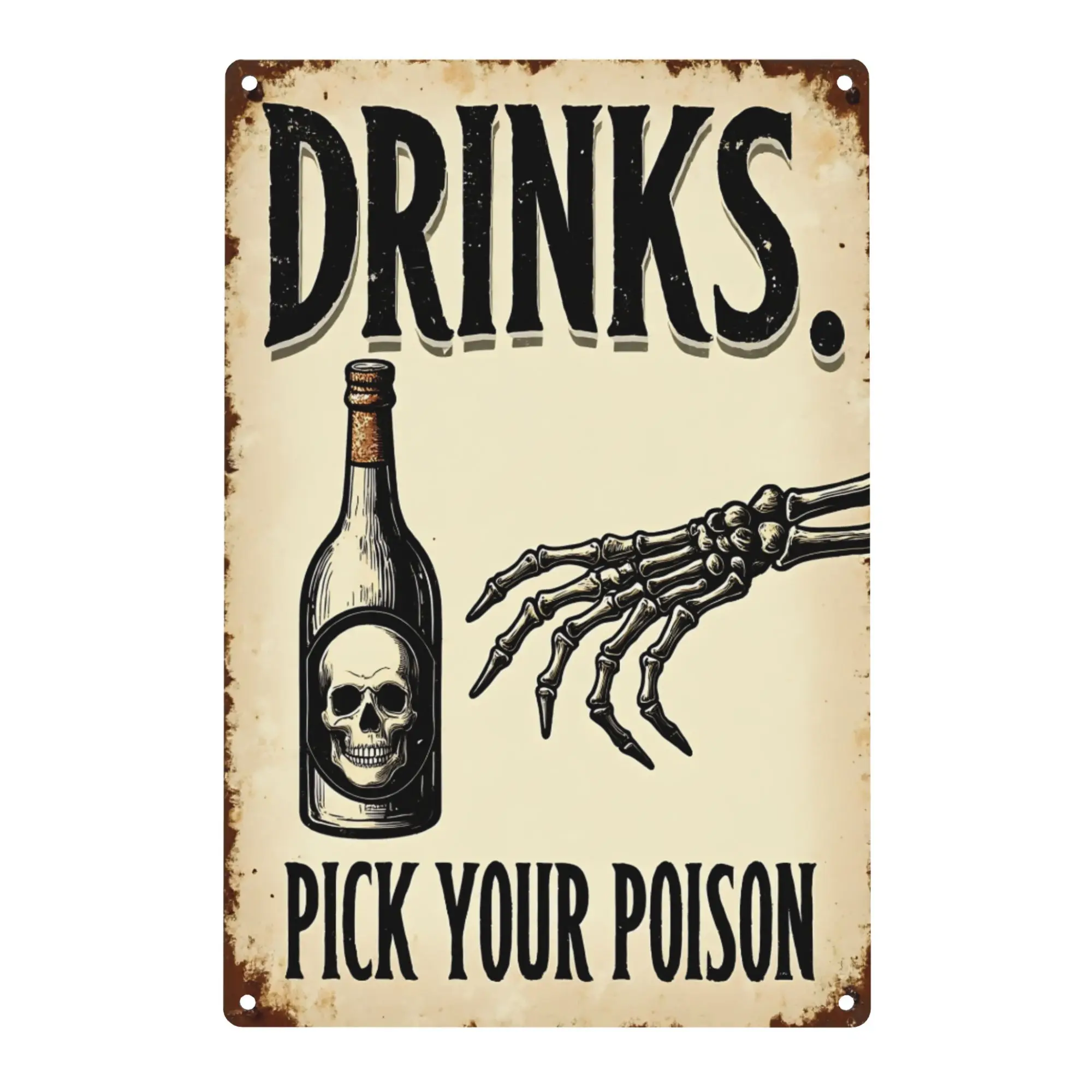 

Halloween Aluminum Vintage Drink Pick Your Happy Water Happy Water Bar Sign Halloween Decoration Vintage Home Cafe Wall Decor