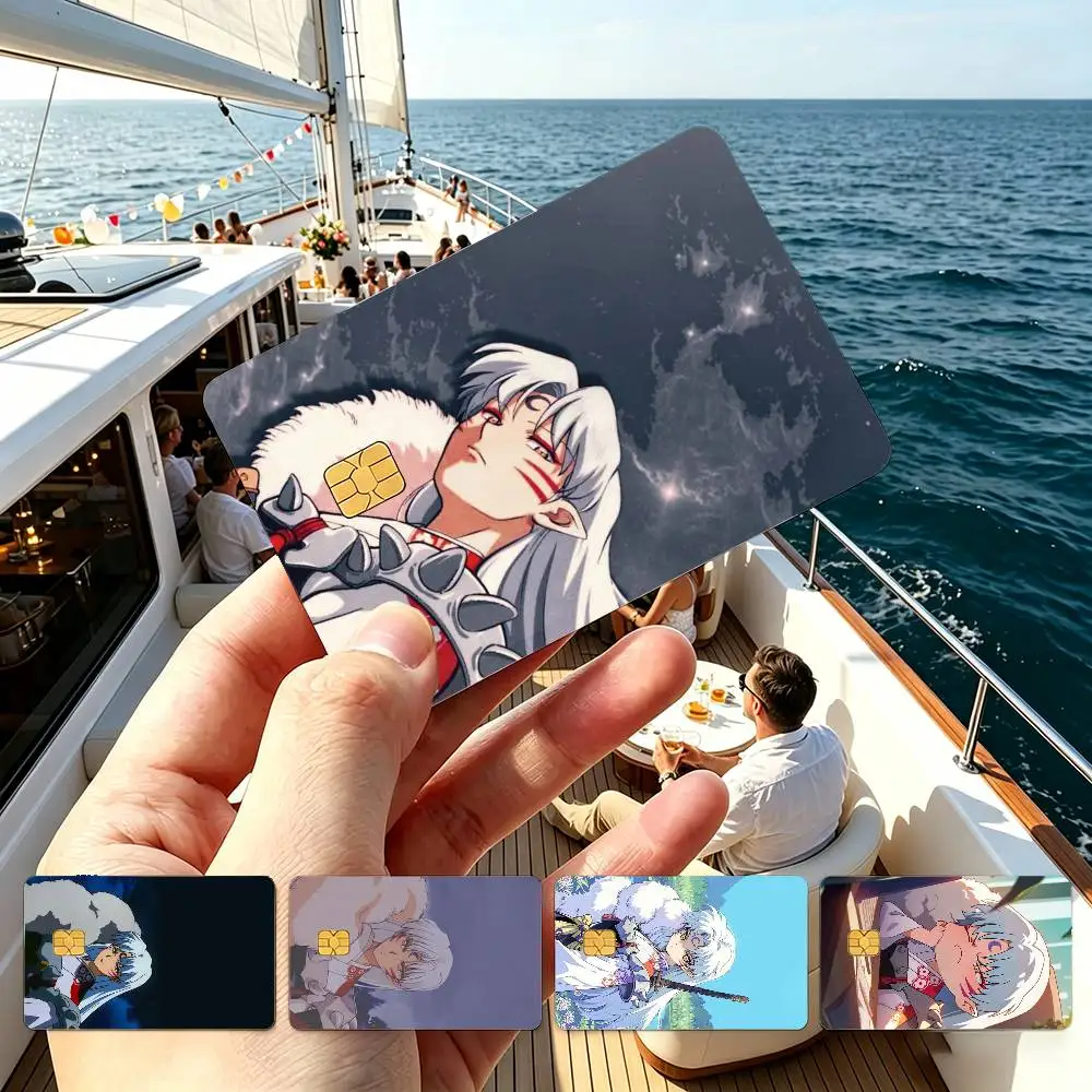 I-Inuyasha S-Sesshomaru Dog Demon  Credit Card HD Stickers Game Card Decal Small Chip Waterproof Sticker Gift