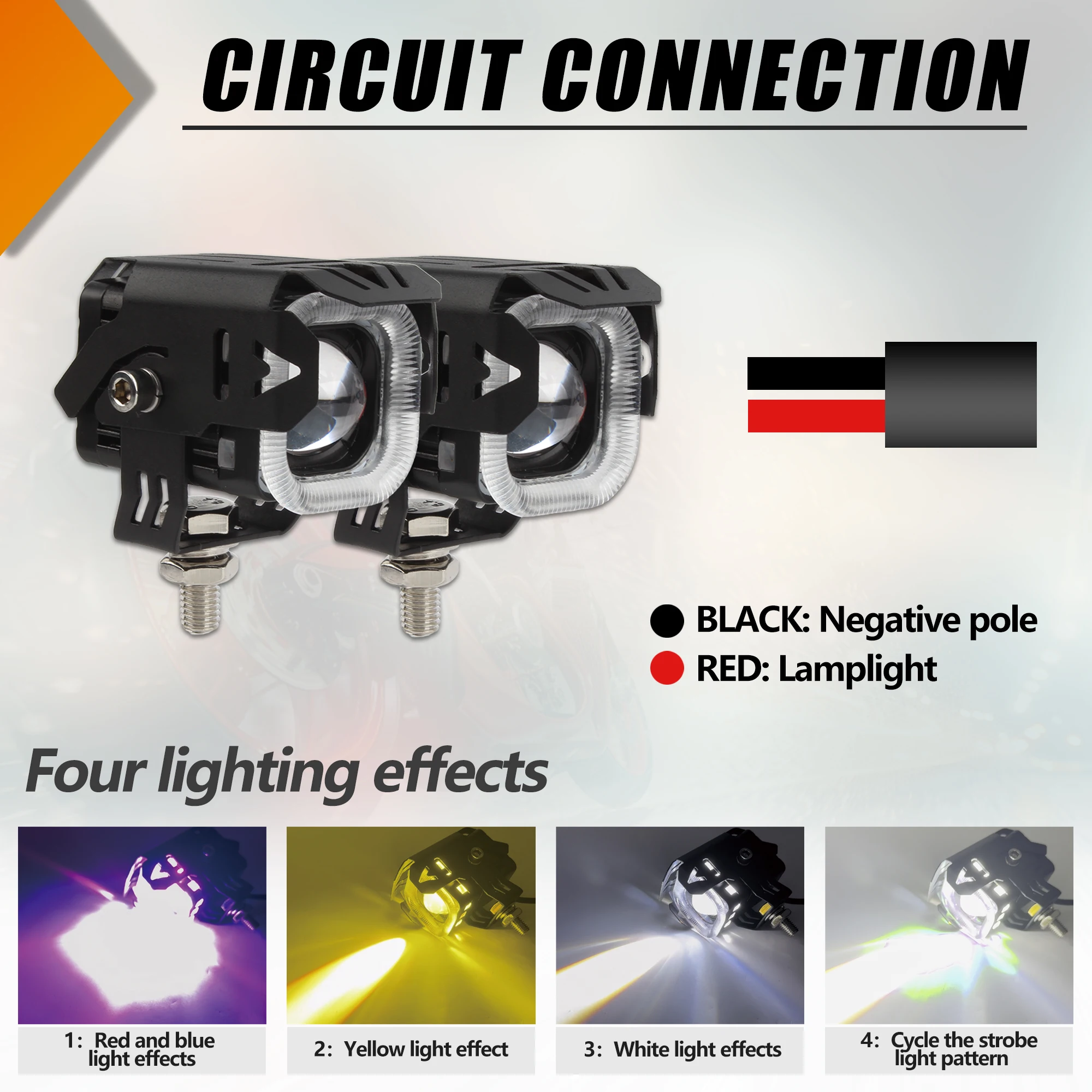 ATV UTV Motorcycle LED Spotlight Headlight Running LightsHi/Low Beam Driving Spot Fog Light Motocross Dirt Bike Modified Parts view 3