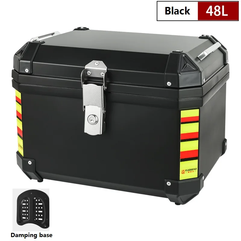 Custom 48L ABS black Motorcycle Top box Waterproof cajuela maletero para moto top case motorcycle tail boxes