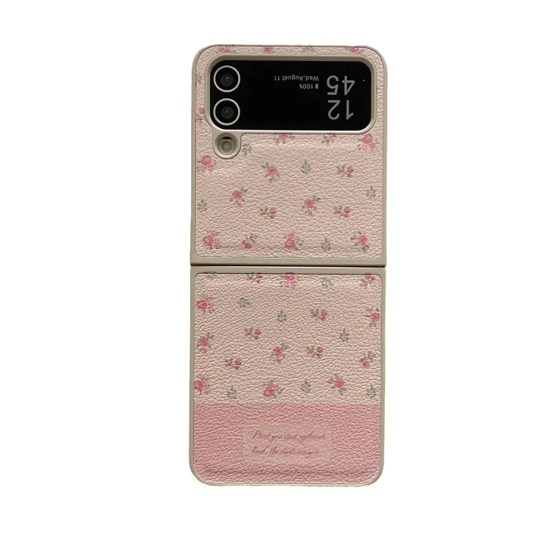 Retro Style Little Flower Phone Case for Samsung Galaxy ZFlip6 4 3 Hard Cover for Flip5 Flip3 Flip4 Solid Shell Bracket