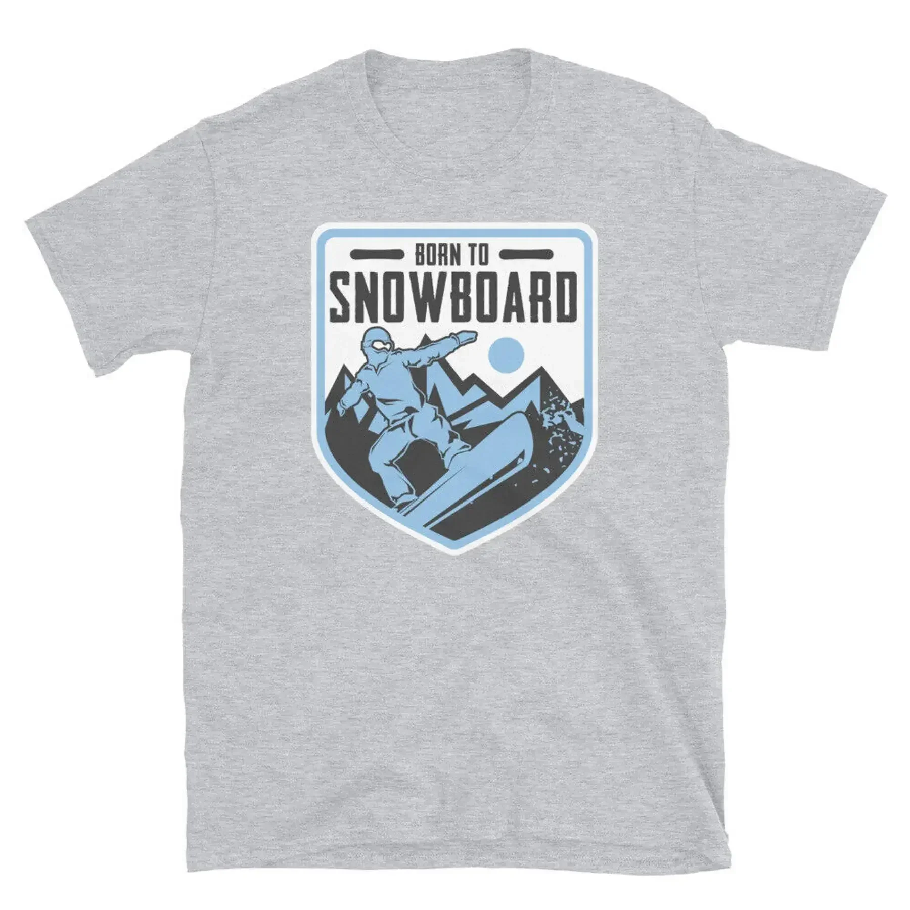 Camiseta Unisex de Manga Corta para Deportes de Invierno Half Pipe Born to Snowboard