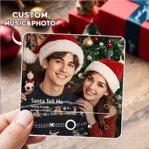 Customized Photo Music Fridge Magnet with Frame, Personalized Refrigerator Magnets, Best Gift 2025