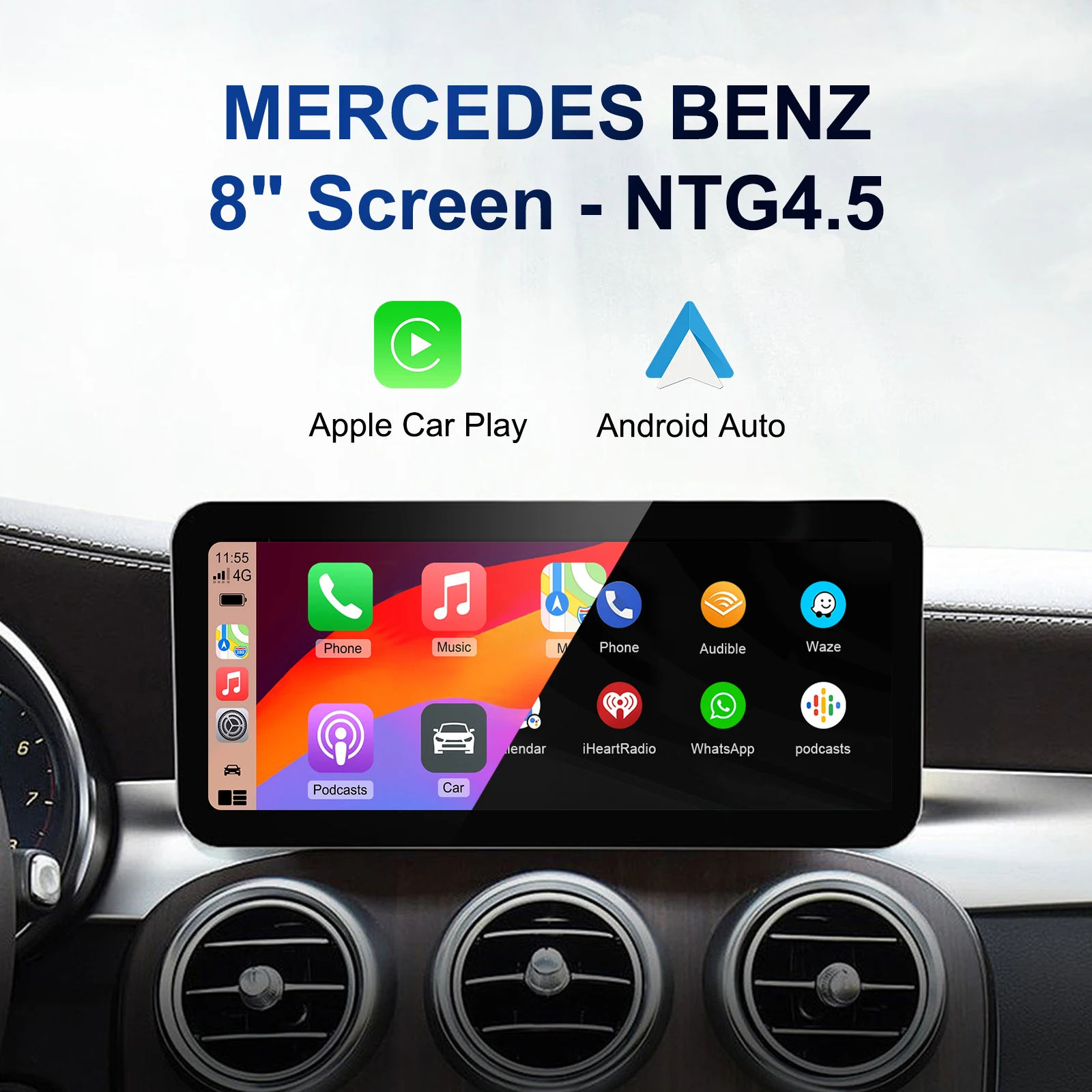 OEM Screen Upgrade Decoder Box multimedia interface CarPlay Android auto Retrofit Kit for Mercedes Benz with NTG 4.5 System