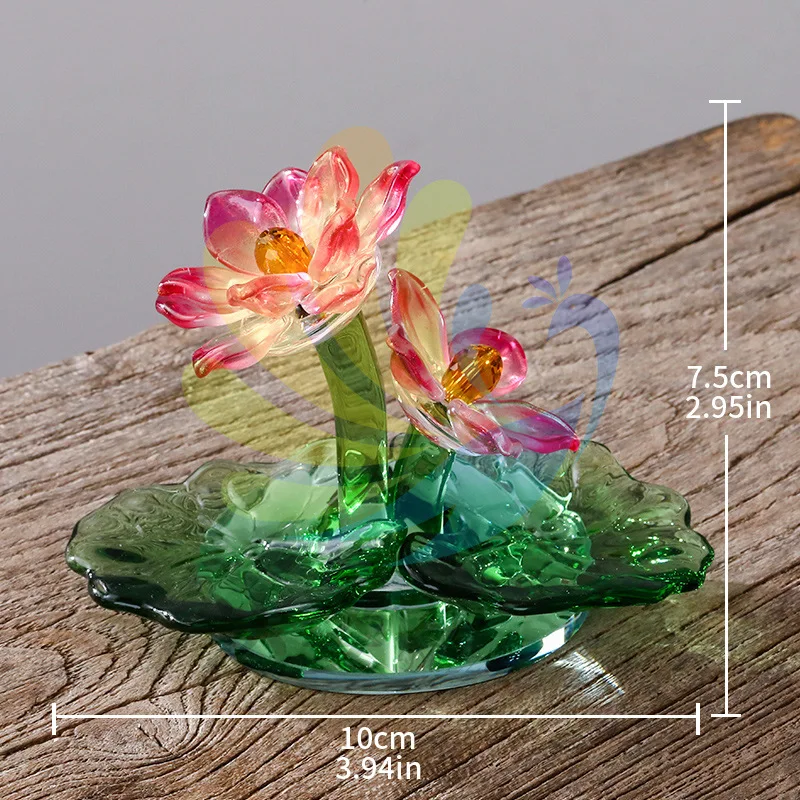 K9 Crystal Lotus Ornaments With Rosette Modern Home Living Room Crystal Lotus Decorations Crystal Crafts New Home Gift