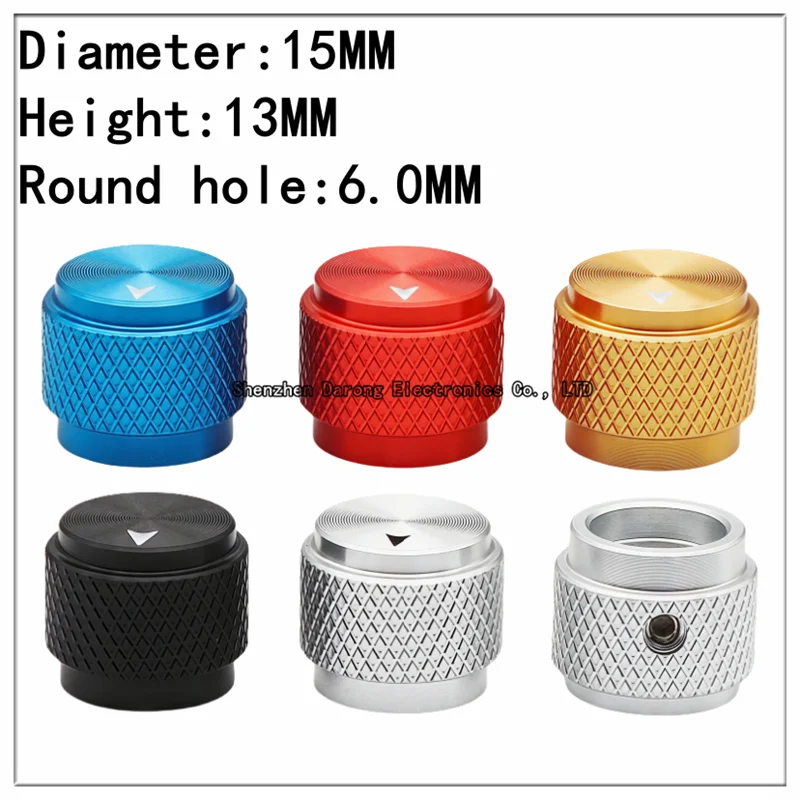 15×13MM all-aluminum knurled knob cap, potentiometer/encoder switch cap, volume/electronic instrument switch cap, round hole 6.0