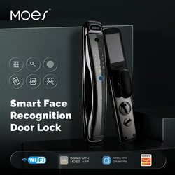 WiFi Smart Securtiy Door Lock 3D Face Recognition 1MP Camera Infrared Night Vision Wake-up Fingerprint IC Card Password Unlock