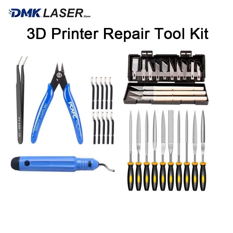 3D Printer Deburring Finishing Tool Kit with Carving Knife Files Pliers Model Cleaning Tools For Creality Bambu Lab Machine