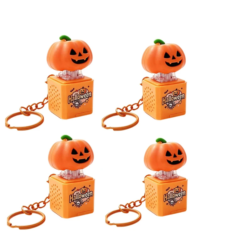 Halloween Pumpkin Ghost Fidget Keychain Sound Keyboard Clicker Stress Relief Festival Gift Toy