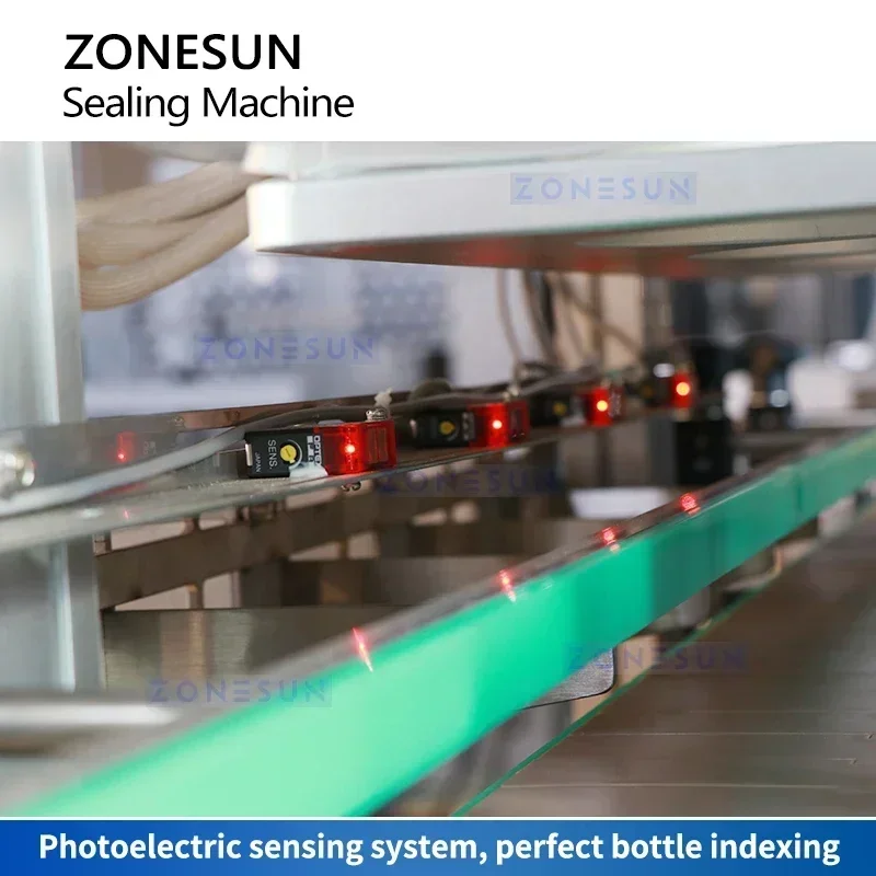 ZONESUN ZS-FKR4T Auto Jar Bottle Sealing Machine 4 Heads Film Roll Heat Press Sealer Plastic Cup Aluminum Foil Lid Packaging view 5