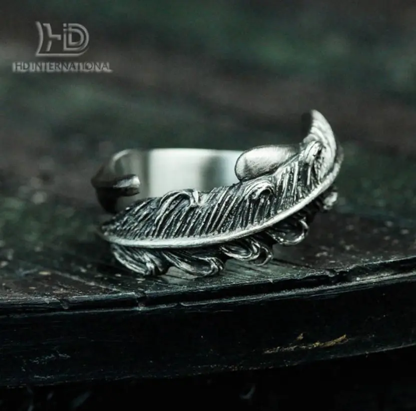 Indian feather 925 silver ring, tribal silver ring, destiny ring, men's silver ring