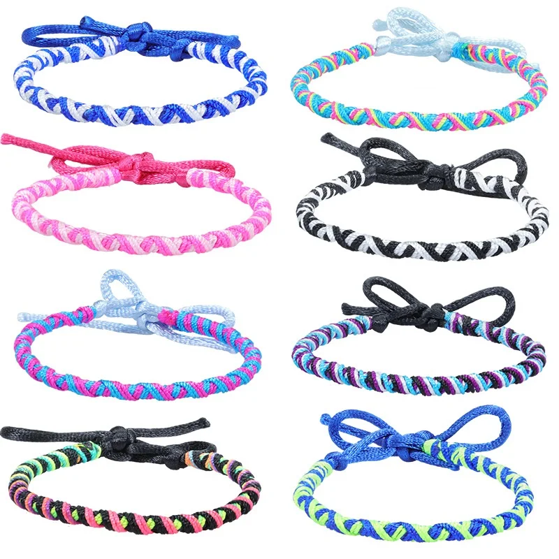 Original Handmade Braided Knots Rope Bracelet For Women Men Lucky Charm Gradient Color Bracelets&Bangles Unisex Woven Jewelry