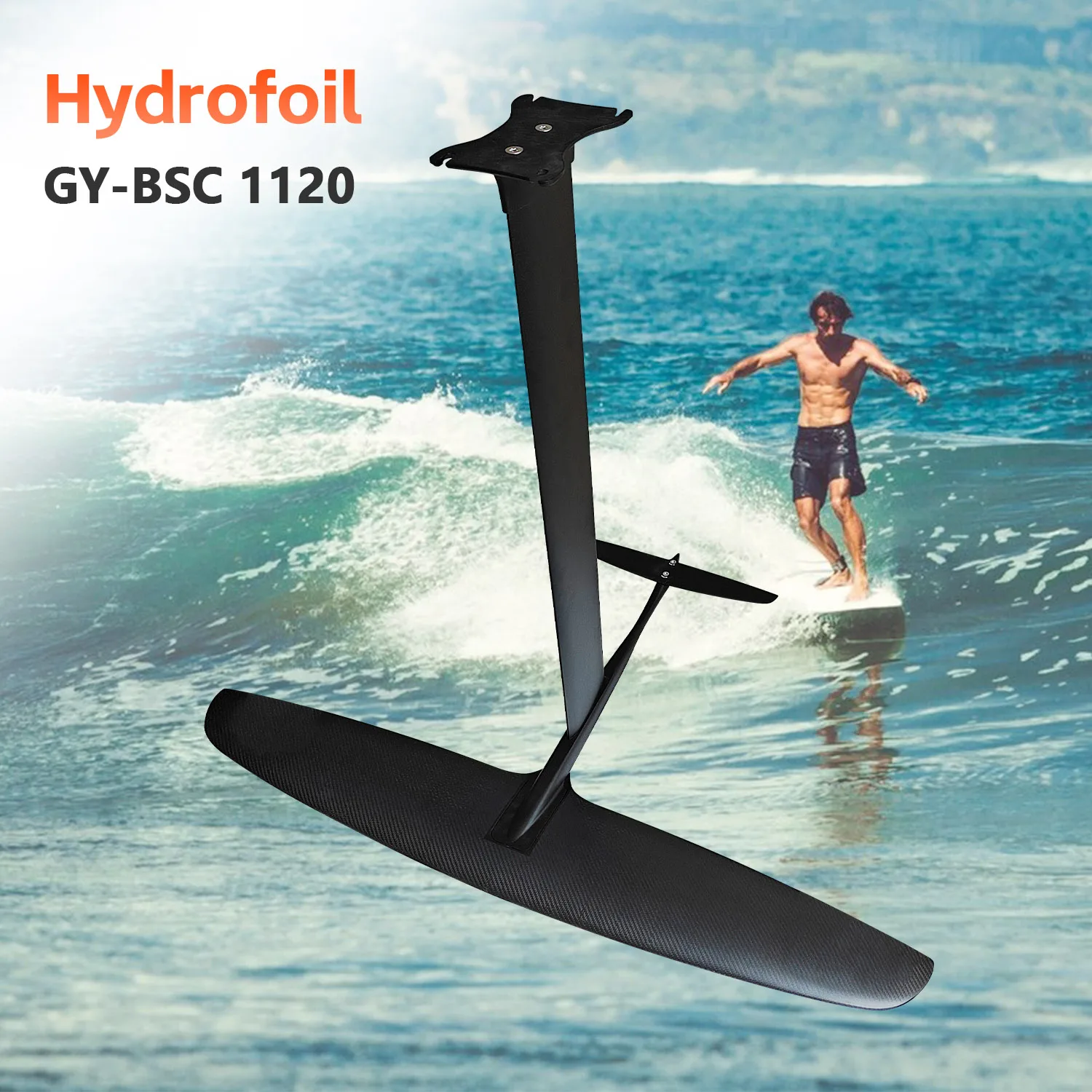 Hot Selling Gy-bsc1120 Hydrofoil For Beginner Aluminum Carbon Hydrofoil Kite Surf Wing Foil Surfing Board Hydrofoil Foil Board