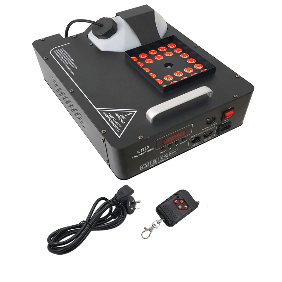 1500W Mist Rookmachine DMX RGB 24LED Podiumlichteffect Verticale Sproeier Externe mistmachine