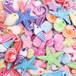 100pcs Conch Sea Shell Beads for Jewelry Making Ocean Acrylic Beads Starfish Anklet Bracelet Necklace DIY Handmade Accessories